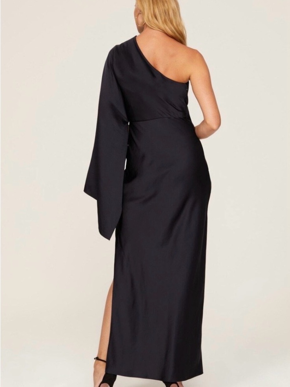 Significant Other Kelsie One-Shoulder Evening Gown with Draped Sleeve - Picture 2 of 8
